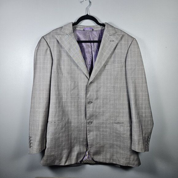 Earvin "Magic" Johnson Gray 3 Button Suit Jacket Men's Size 44R Blazer - Picture 1 of 8